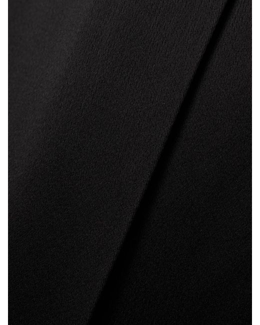 Khaite Black Marinta Satin-Trimmed Pleated Crepe Wide-Leg Pants