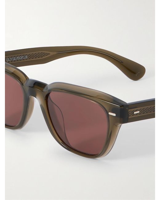 Oliver Peoples Brown Rueny D-Frame Acetate Sunglasses