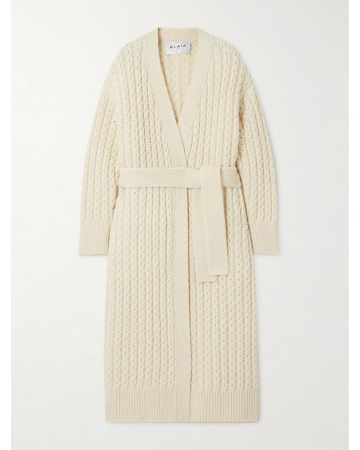 Alaïa Natural Oversized Wool Cardigan