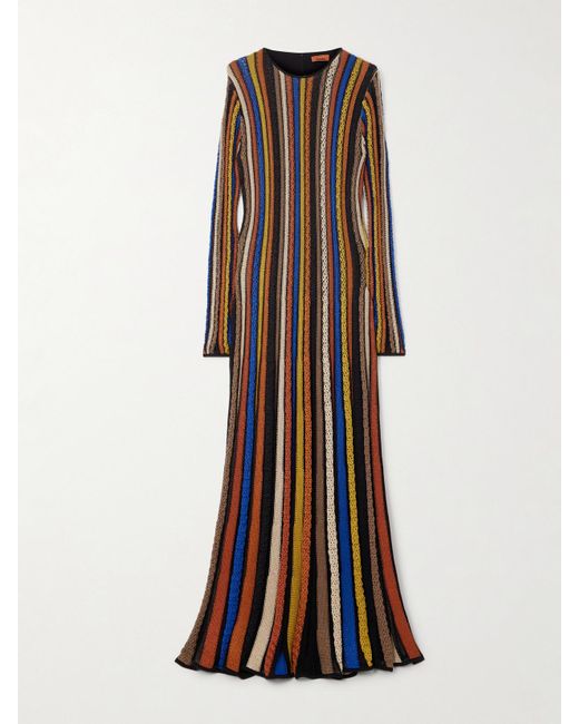 Ulla Johnson Albie Striped Knitted Maxi Dress | Lyst