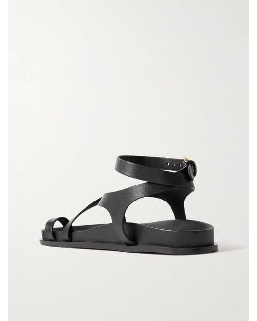 A.Emery Black Jalen Slim Leather Sandals