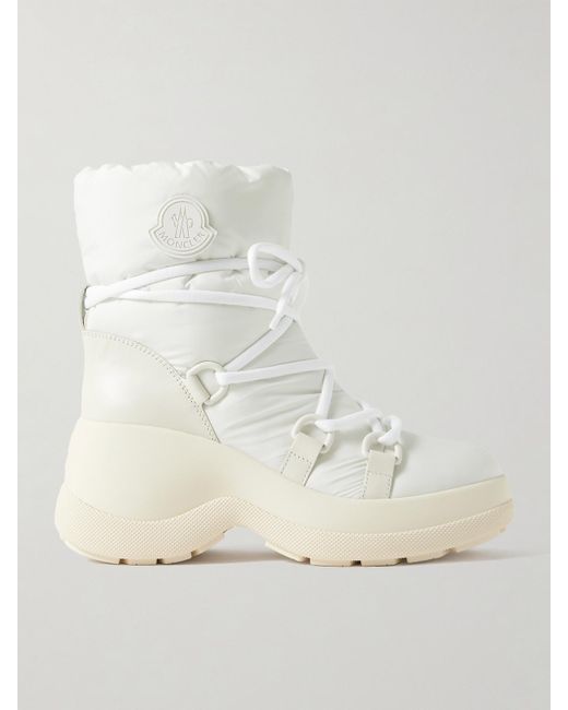 Moncler Natural Resile Rubber And Leather-Trimmed Shell Ankle Boots
