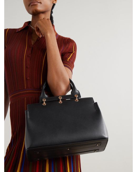 Gabriela Hearst Black Amethyst Kleine Tote Aus Leder