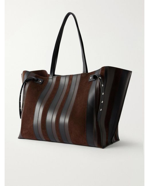 Proenza Schouler Black Days Paneled Leather And Suede Shoulder Bag