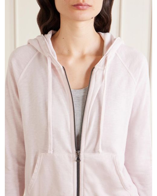 James Perse Pink Vintage French Cotton-Terry Hoodie