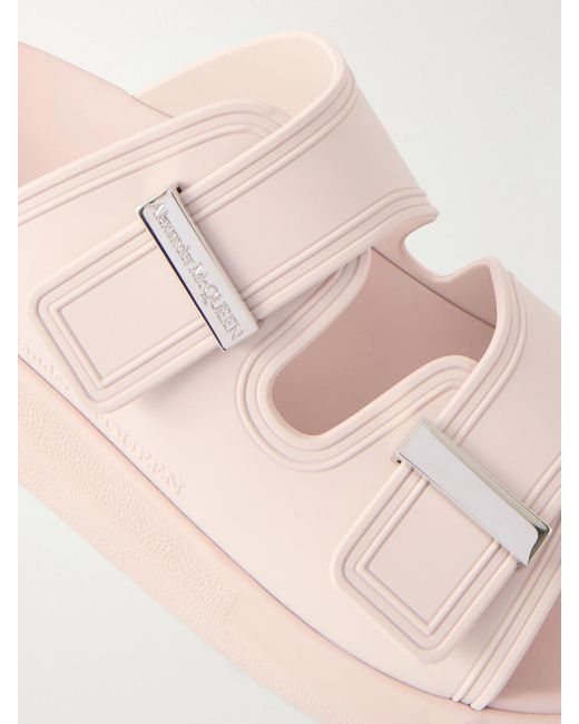 McQueen Pink Rubber Exaggerated-Sole Sandals