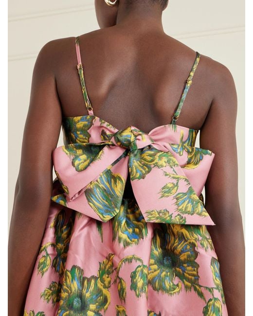 ALÉMAIS White Faye Tie-Detailed Floral-Print Twill Midi Dress