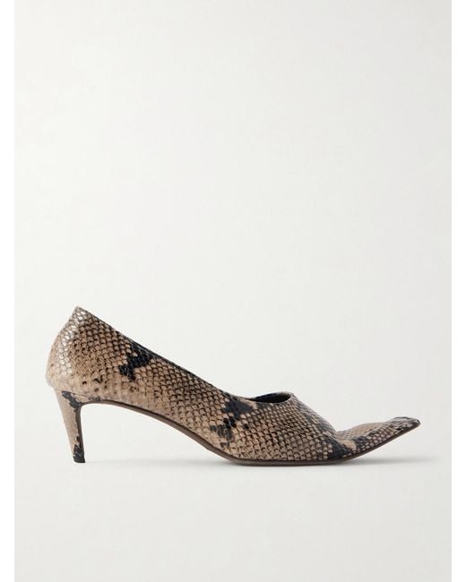 Khaite Natural Marlene Snake-Effect Leather Pumps