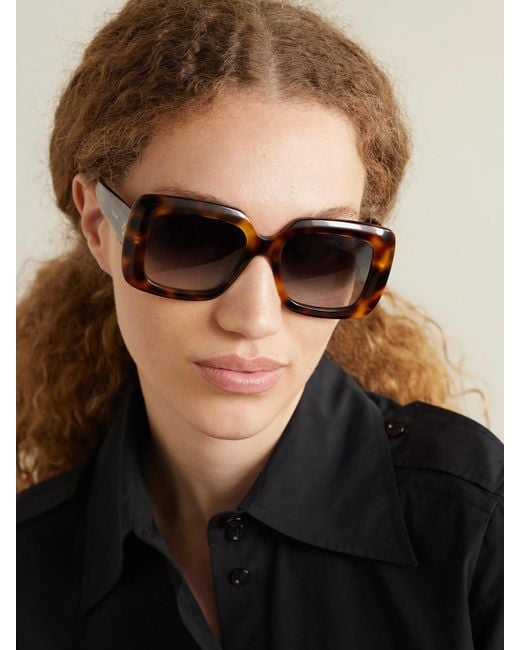 Céline Brown Oversized Square-Frame Acetate Sunglasses