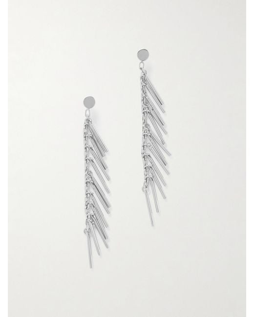 Jil Sander White Tone Earrings