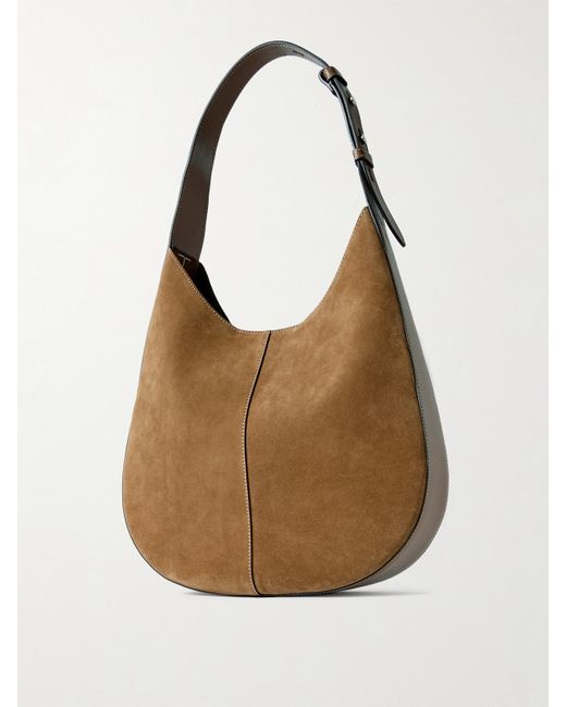 Tod's Brown Di Bag Leather-Trimmed Suede Shoulder Bag
