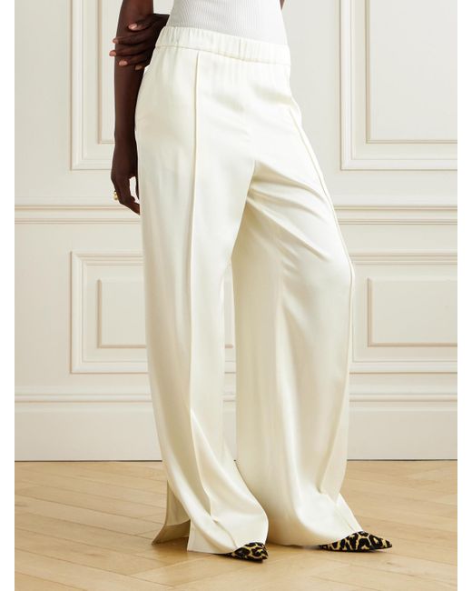 Jil Sander Natural Hose Mit Weitem Bein Aus Satin