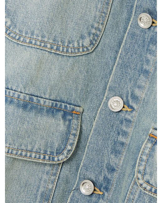 SLVRLAKE Denim Blue Hayden Corduroy-Trimmed Denim Jacket