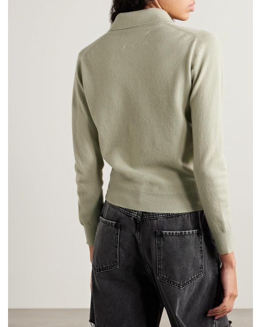 Maison Margiela Natural Pullover Aus Wolle Mit Polokragen
