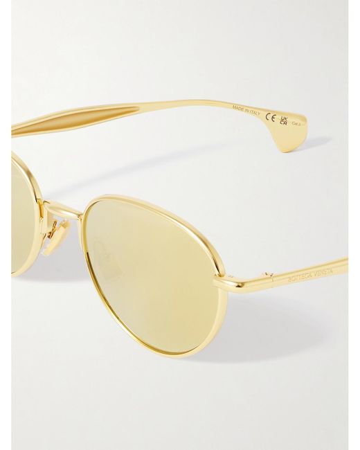 Bottega Veneta Yellow Round-Frame-Tone Sunglasses