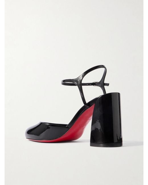 Christian Louboutin White Jane 85 Patent-Leather Pumps