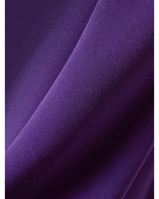 Solace London Purple Kaila Cape-Effect Crepe Gown