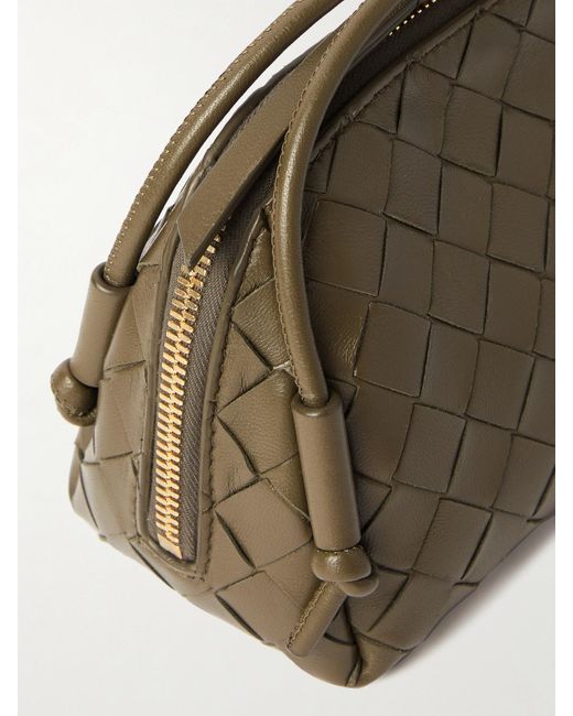 Bottega Veneta Green Concert Pouch Schultertasche Aus Intrecciato-Leder