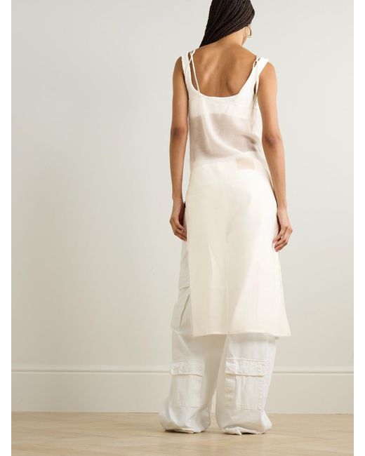 Frankie Shop White Madeline Voile Midi Dress