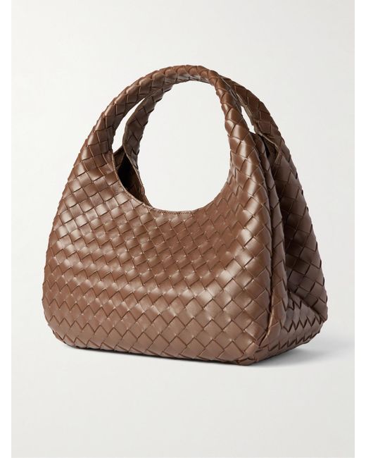 Bottega Veneta Brown Campana Intrecciato Leather Shoulder Bag