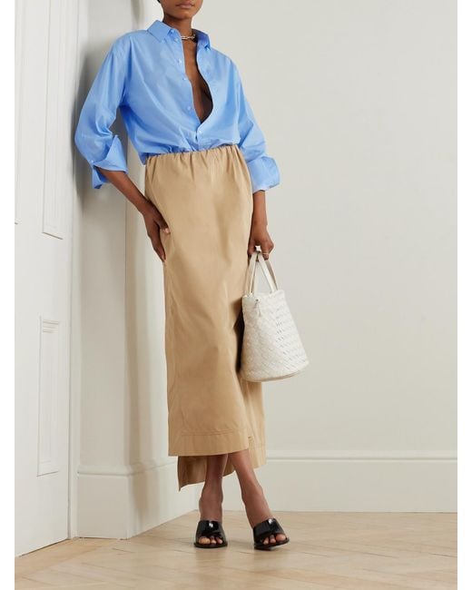 Sa Su Phi Natural Gilda Gathered Cotton And Silk-Blend Maxi Skirt