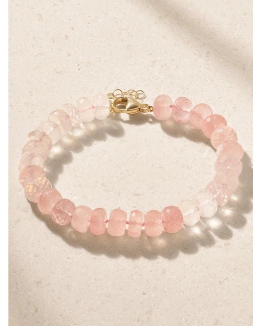 JIA JIA Natural Oracle 18-Karat Rose Quartz Beaded Bracelet