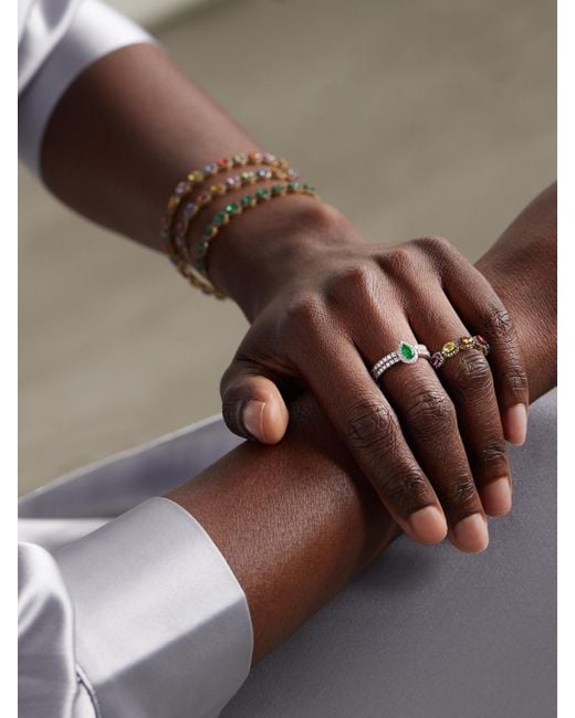 AMRAPALI LONDON Green Ring Aus 18 Karat Weißgold Mit Diamanten Und Smaragd
