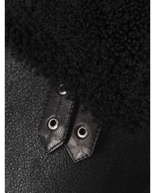 Veste En Peau Lainée Portia Nour Hammour en coloris Black