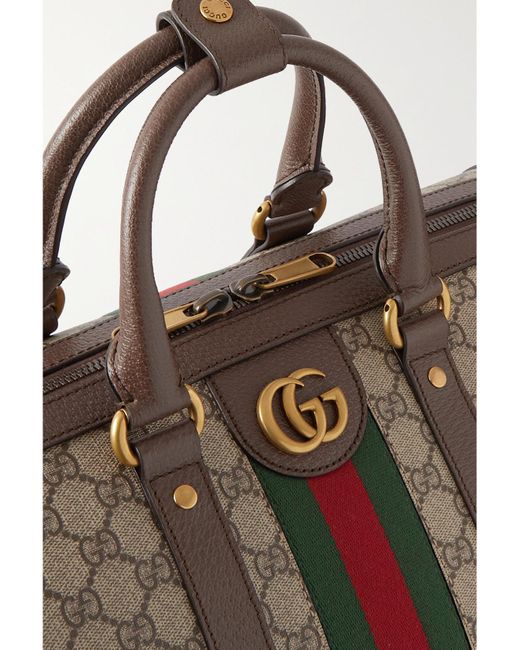 Gucci Brown Savoy Weekender Aus Beschichtetem Canvas Mit Lederbesätzen