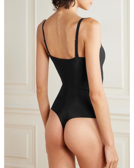 Commando Black Zone Smoothing Stretch-Jersey Thong Bodysuit