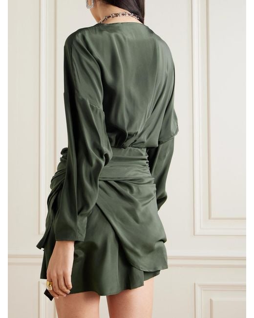 GAUGE81 Green Asuka Silk-Satin Mini Dress
