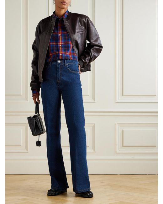 AMI Blue Hoch Sitzende Schlagjeans