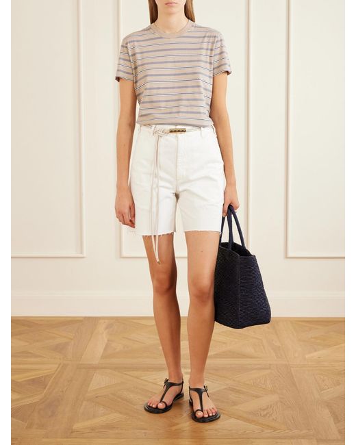 Kallmeyer White Elias Skate Organic-Cotton Denim Shorts