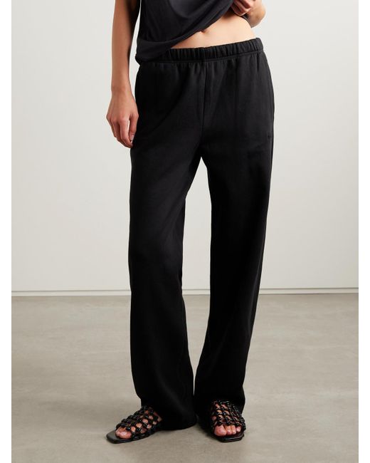 Pantalon Droit En Jersey De Coton Mélangé Classic, Onyx Skims en coloris Black