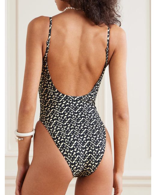 Tory Burch White Printed Underwired Swimsuit