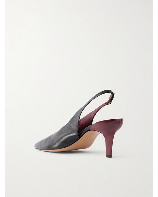 Chloé Black Suzie Leather Slingback Pumps