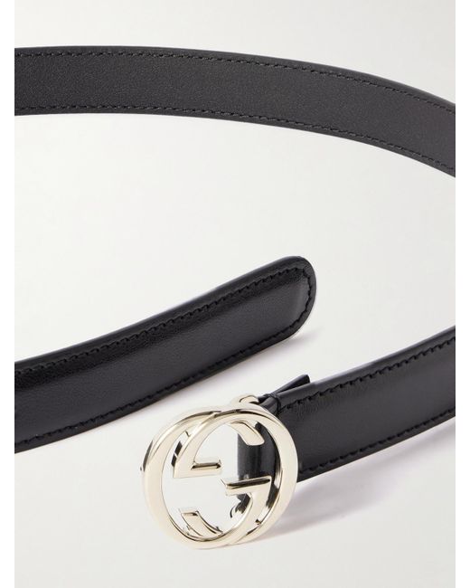 Gucci Black Plutone Leather Belt