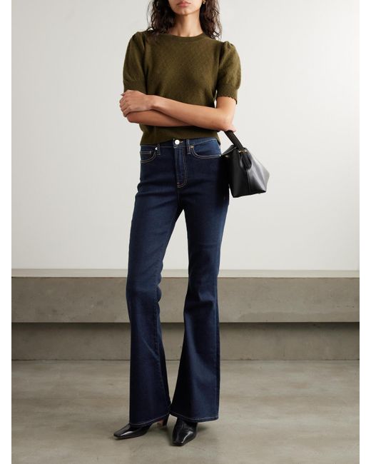 FRAME Blue Le High Flare High-Rise Flared Jeans