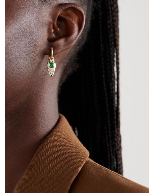 UNIFORM OBJECT Natural Vessel 18-Karat, Emerald And Diamond Earrings