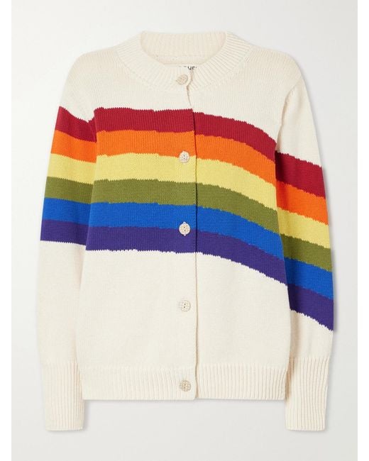Alix Of Bohemia Blue Sammi Prism Intarsia-Knit Organic Cotton Cardigan