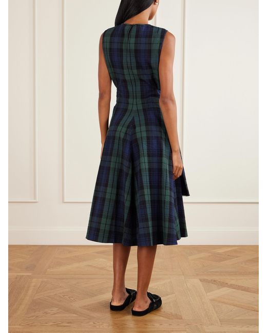 J.W. Anderson Blue Checked Cotton-Cloque Mini Dress