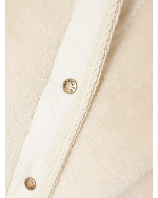 Moncler Natural Ciboulette Hooded Shell-Trimmed Plush Down Jacket