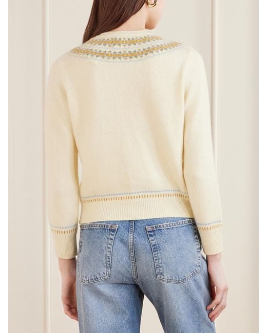 Doen Natural Olympe Jacquard-Knit Wool-Blend Cardigan