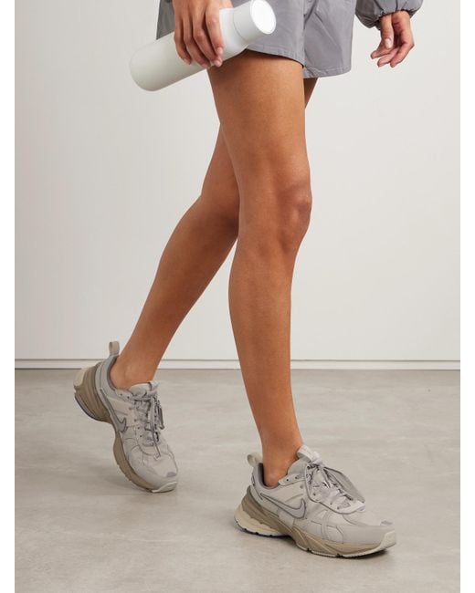 Nike White V2K Run Rubber And Leather-Trimmed Gore-Tex Sneakers