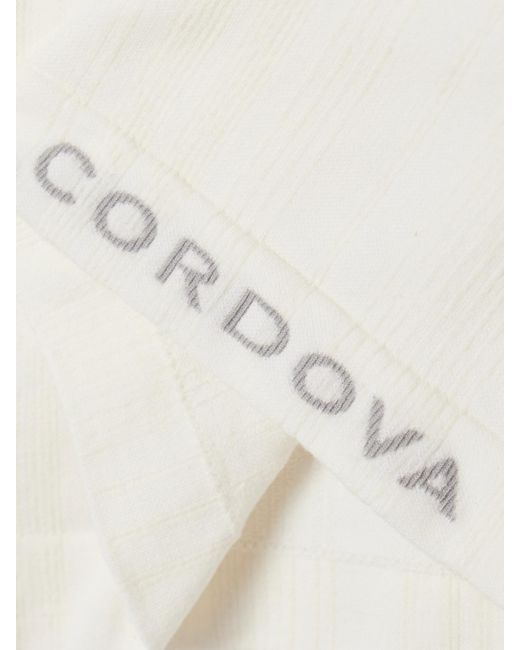 CORDOVA White Sol Ribbed Stretch-Jersey Turtleneck Top