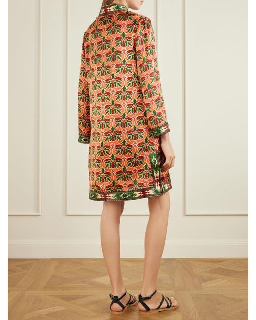 Emporio Sirenuse Orange Liora Jewelry Mare Printed Silk-Satin Coverup
