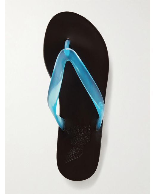 Ancient Greek Sandals Blue Saionara Jelly Pvc Flip Flops