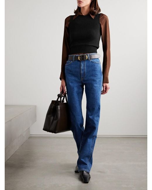 Nili Lotan Black May Cropped Cashmere Tank