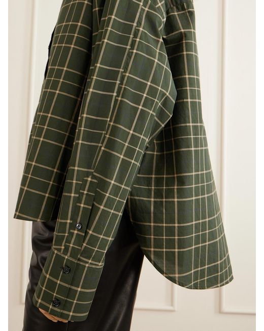 Totême  Green Checked Cotton Shirt
