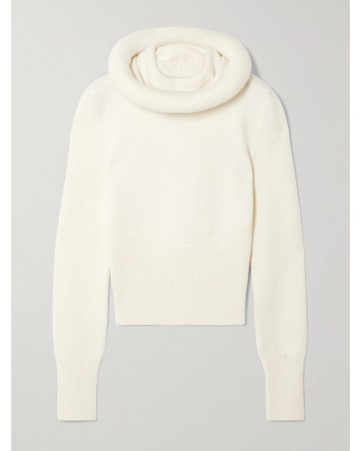 Alaïa Natural Wool Hooded Sweater